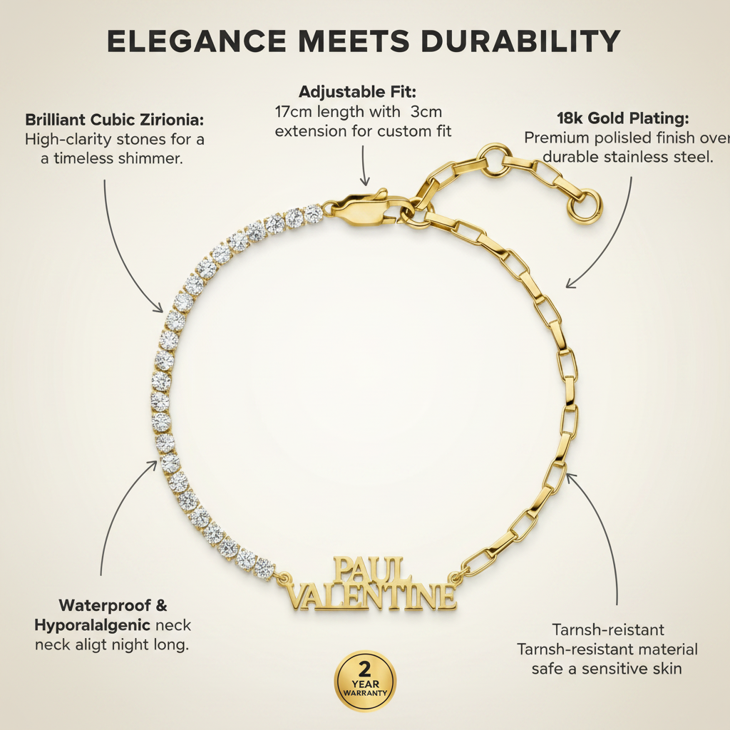 PV Tennis & Chain Bracelet