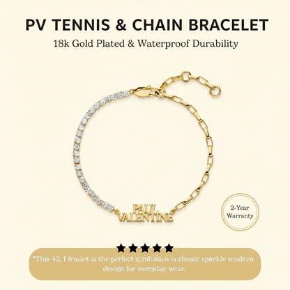 PV Tennis & Chain Bracelet